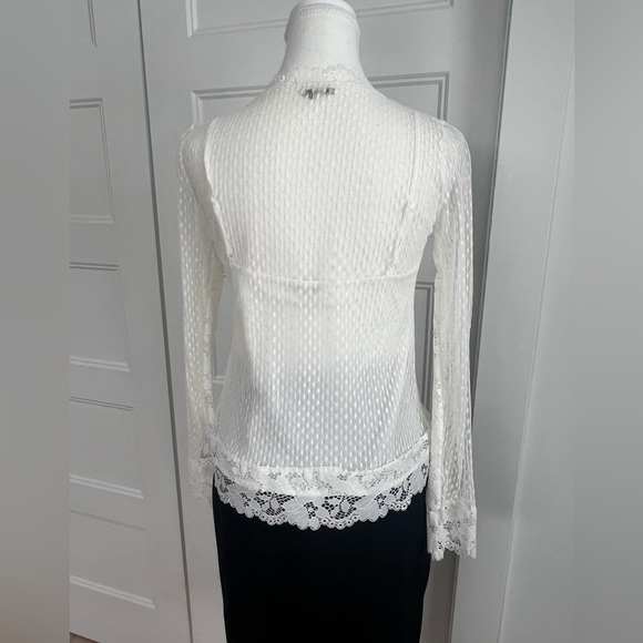 Lace mock tee top with camisole slip - Picture 2 of 8